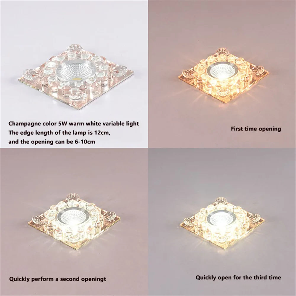 Led square crystal rgb ceiling for varied interior decoration - S