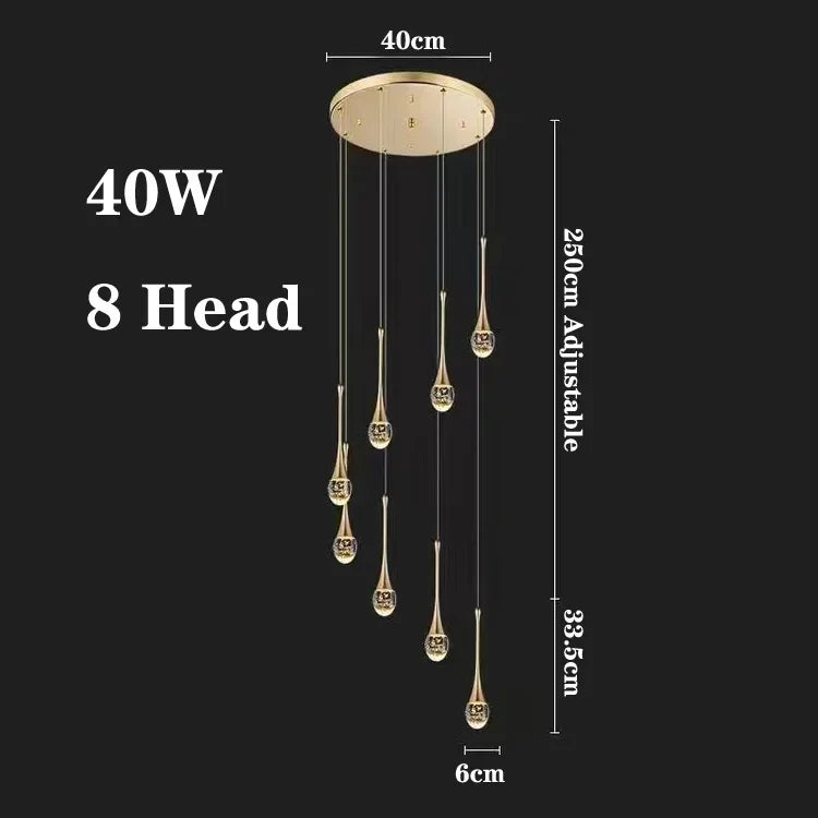 Luxury crystal bubble chandelier for modern decoration - 8 Heads / 3000K Warm White
