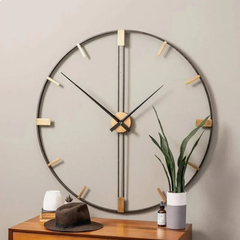 Nordic metal wall clock silent design for modern decoration - view 4