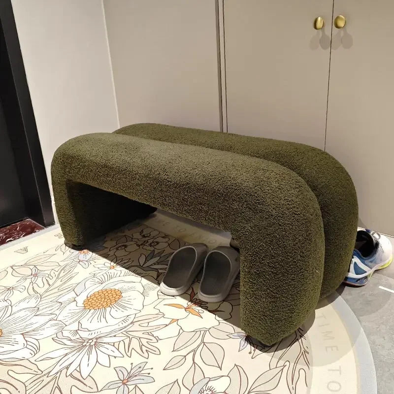 Lamb wool bench for indoor and outdoor use - view 3