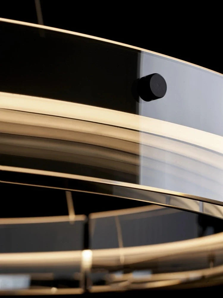 Circular pendant light in glass design modern and minimalist - view 5