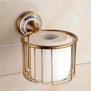Solid brass accessories sets for retro bathroom - Porte-papier 2