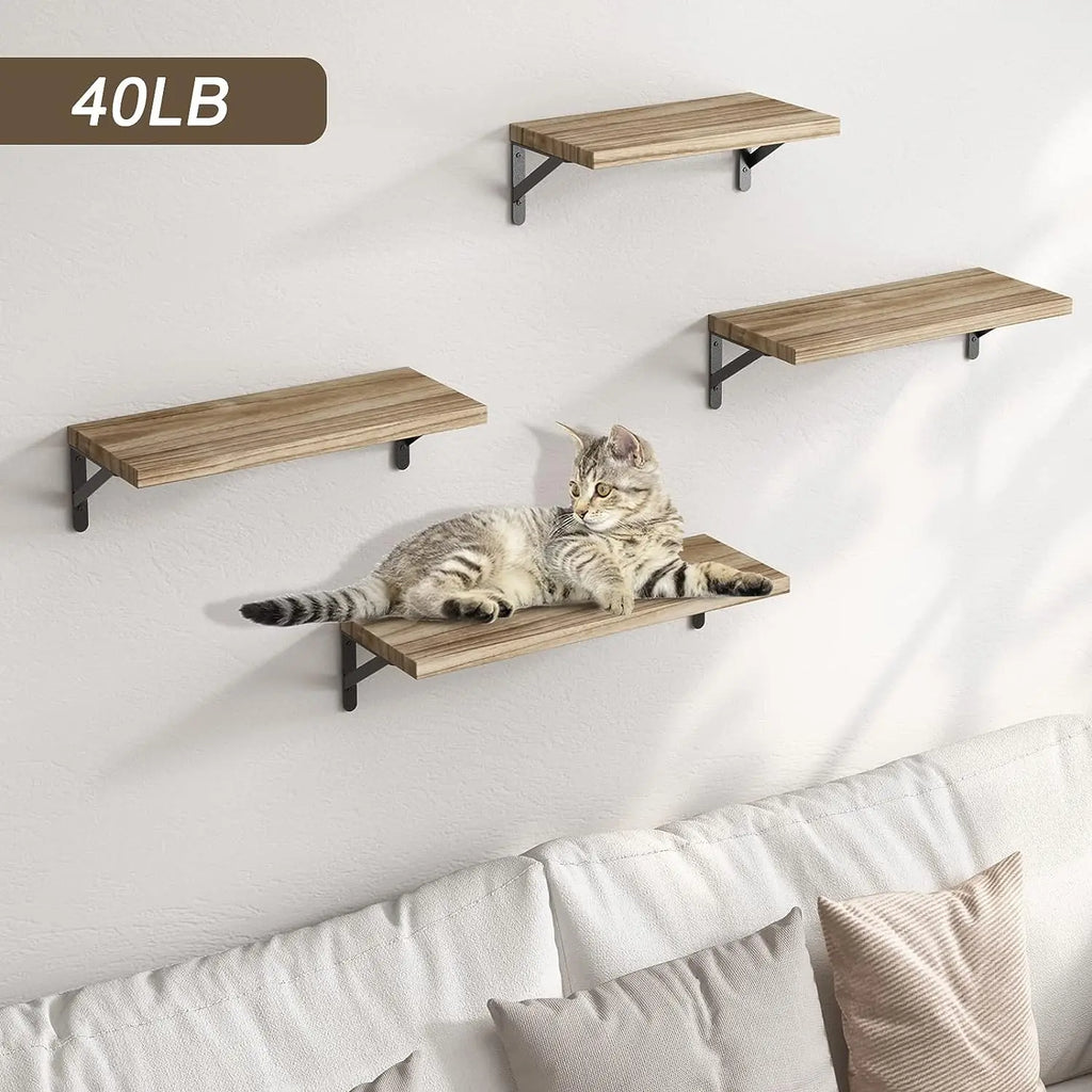 Wall shelves in solid wood simple design for hanging storage - view 2