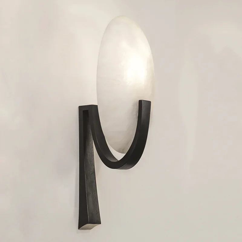Nordic wall sconce in copper and marble modern design to led - view 3