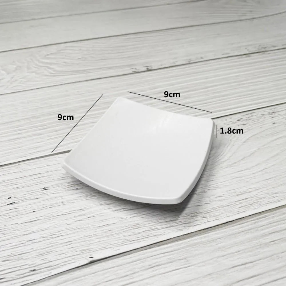 Square dish holder in arch for hotels and restaurants - White