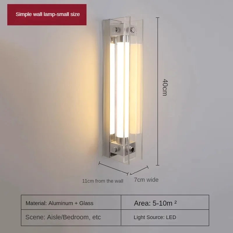 Modern wall sconce in aluminium and glass artistic design - Warm White (2700-3500K) / H 40cm