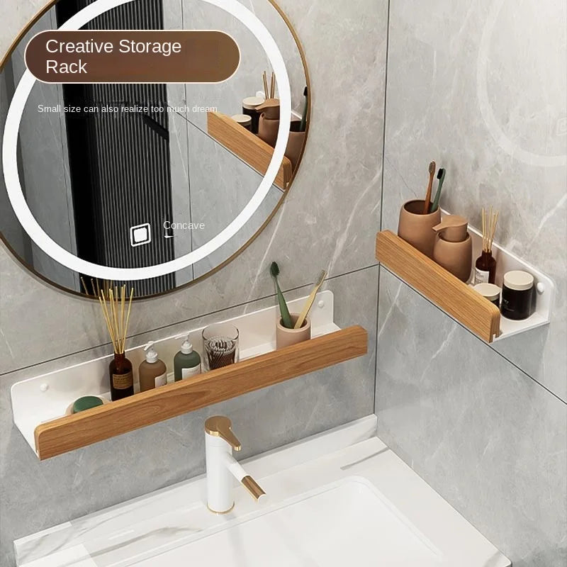 Waterproof beech shelf for kitchen and bathroom storage