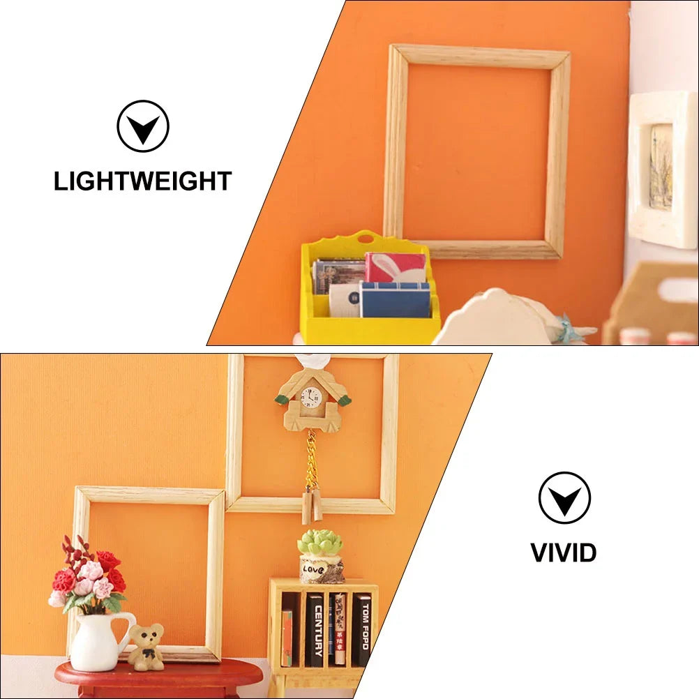 Miniature wooden picture frame for decorative doll house - view 7