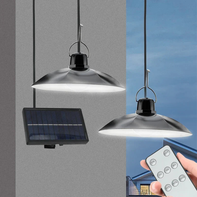 Solar led pendant light with remote control for outdoor garden camping - view 2
