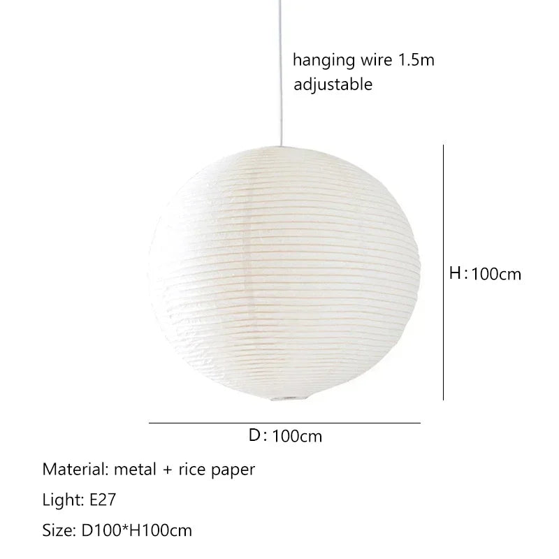 Japanese style rice paper art during light, lantern ball bedroom, living room, tea room, Zen lamp decoration during light - D100cm / 3 colors light