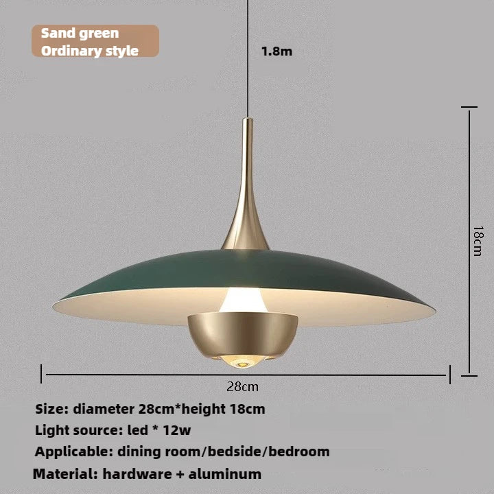 Retractable creative pendant light for modern interior decoration - Green-28cm / 3300-5500K