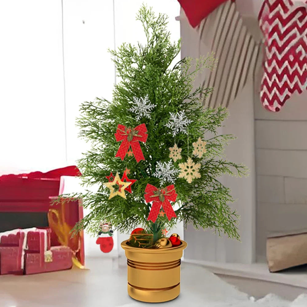 Artificial plastic Christmas tree for festive decorations