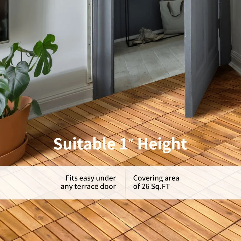 Acacia Wood Interlocking Deck Tiles - view 7