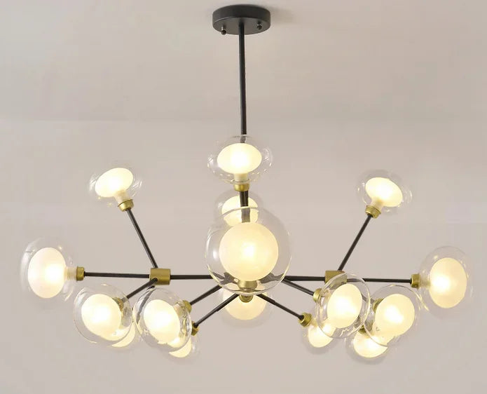 Nordic pendant light in resin and glass for modern decoration - 16 Heads / 3 couleurs