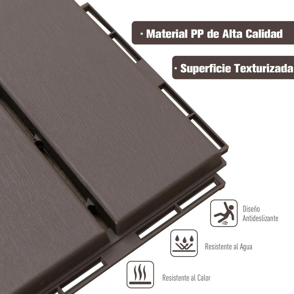 30x30 Wood-Look Interlocking Deck Tiles Slip-Resistant - view 6
