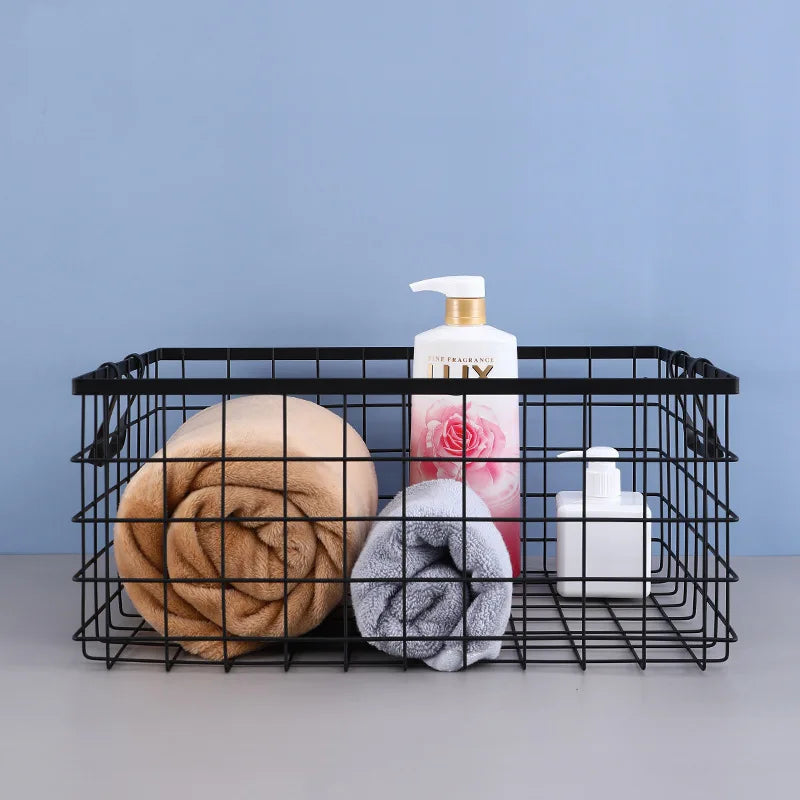 Multifunctional black iron storage box for office