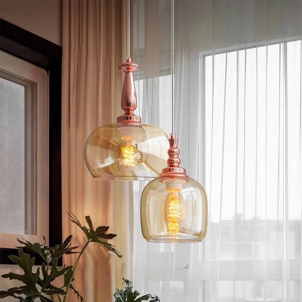Retro hanging glass style decorative Nordic loft for interior