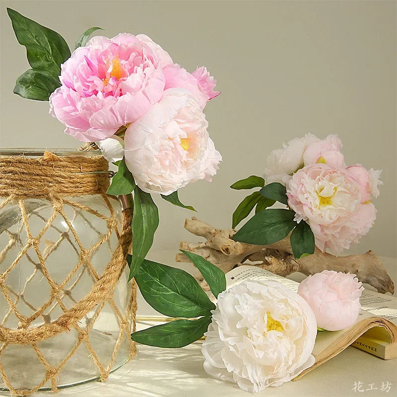 Bouquet of silk peonies for elegant interior decoration - view 4