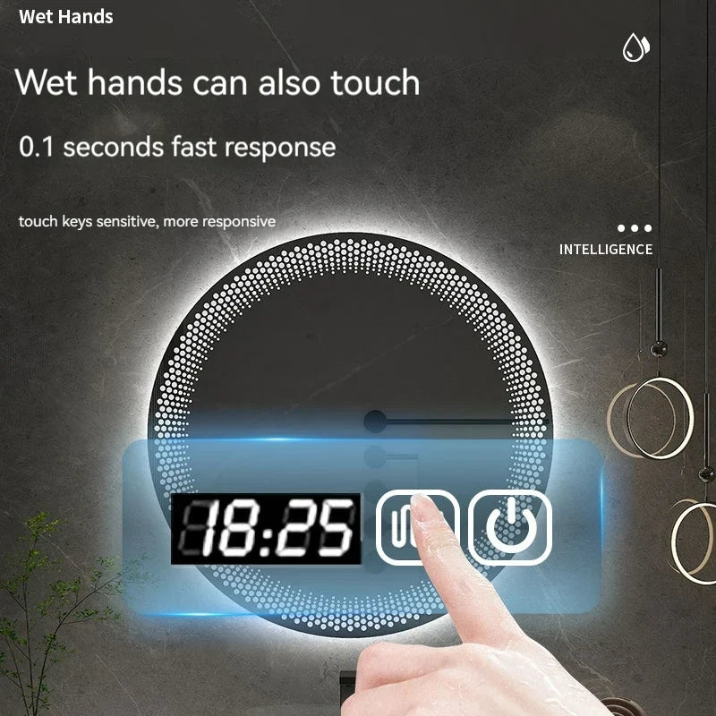 LED round mirror with adjustable backlight and intelligent anti-fog - view 5