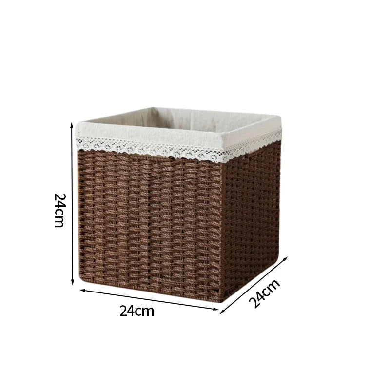 Wicker picnic basket for various storage - S8 24x24x24cm