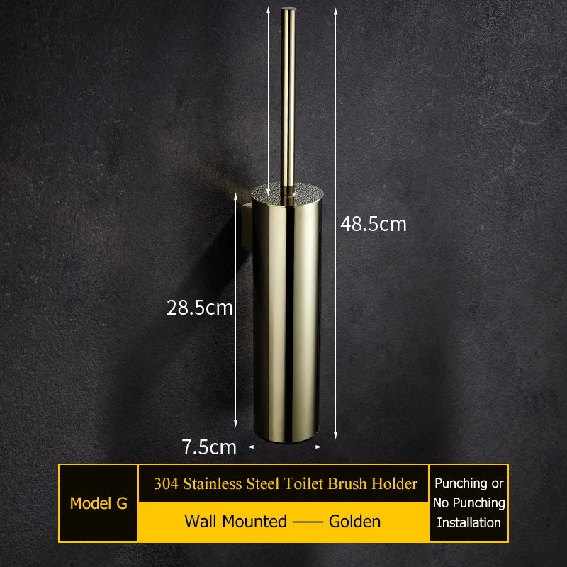 Durable stainless steel wall brush holder without perforation - Fixation murale G