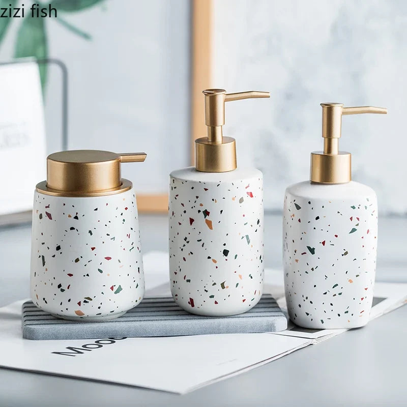 Ceramic bottle for soap and portable lotion