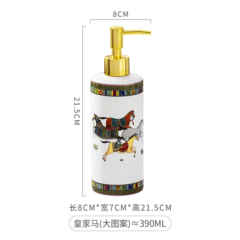 WHYOU-Cermic Liquid Soap Dispensers, Lotion Bottle, Emulsion, Latex Hand Wish Bottles, Light Luxury Bathroom Accessories Set - I