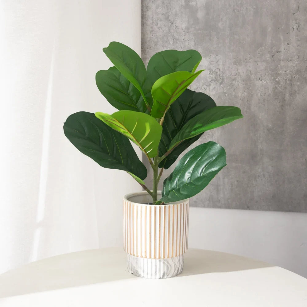 Artificial Ficus Rubber Tree Plant, 38 cm, Banyan Leaves