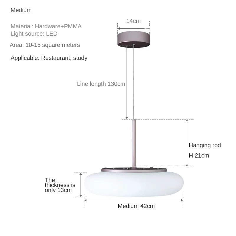 Circular chandelier with modern led for minimalist interior - Brown-D 42cm / 3 modifiables
