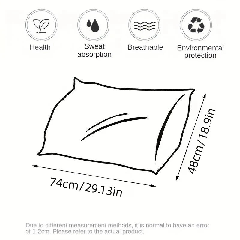 1pc Soft and Supportive White Pillow, Simple Polyester Rectangular Neck Pillow for Home and Hotel,18.9x29.13In - view 2