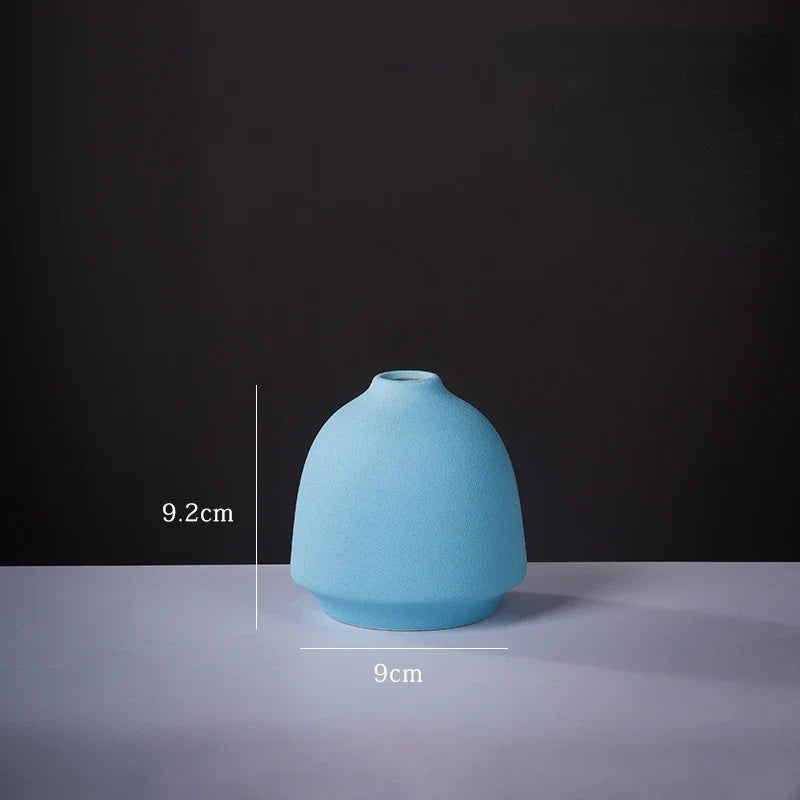 Ceramic Small Vase for Home Decoration, Simple and Modern, Round Flowers, Solid Color, New - 30