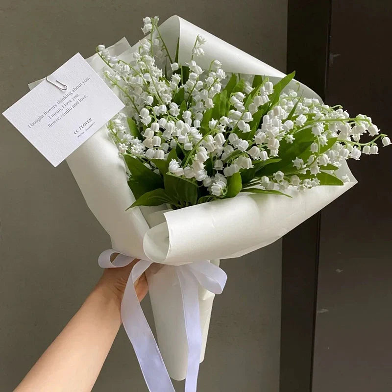 Set of 6 artificial orchids for decoration garden wedding bouquet - view 6