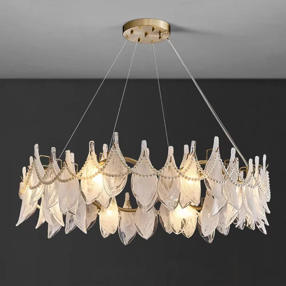 Glass chandelier creative design modern elegant pearl design - view 6