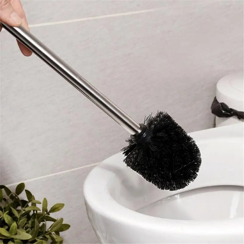 Plastic toilet brush with stainless handle and soft hair - view 7