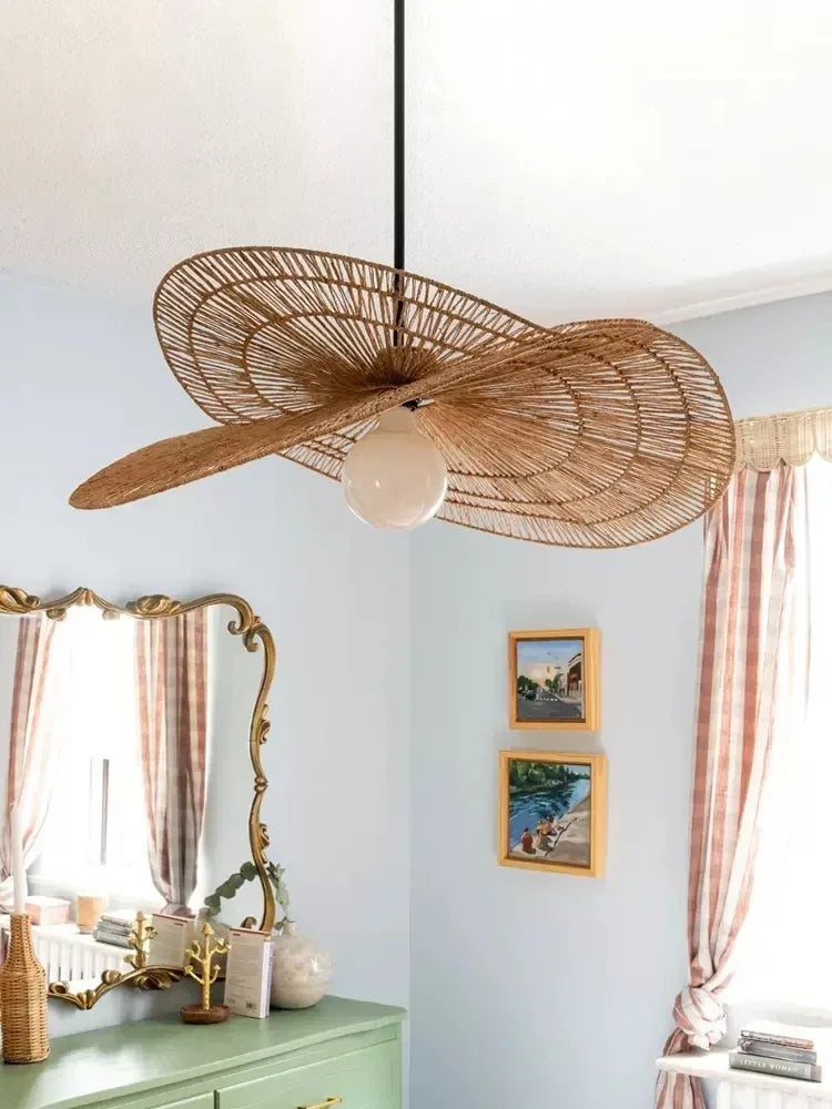 Wabi sabi style during light, rattan even light, dining room home decoration, bedroom living room during light - view 4