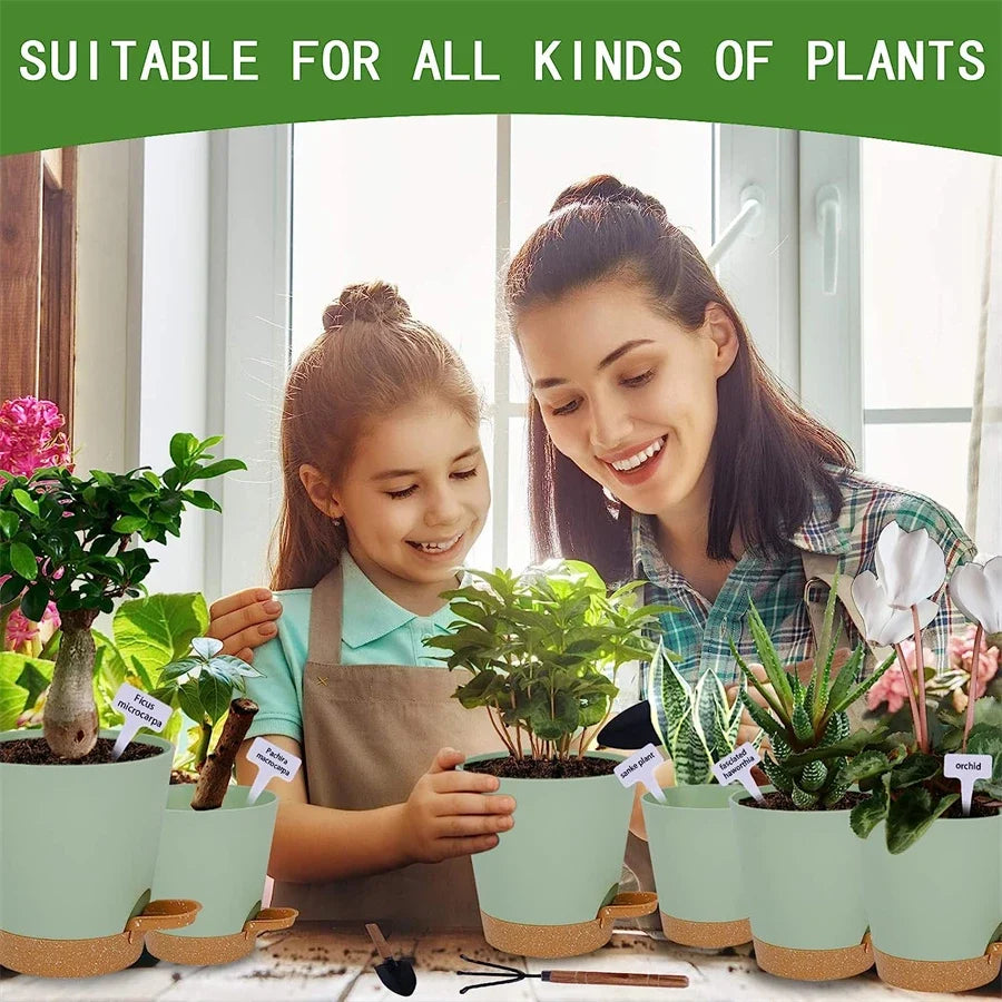 5-Pack 5-Inch Self-Watering Planters with Drainage Holes - view 6