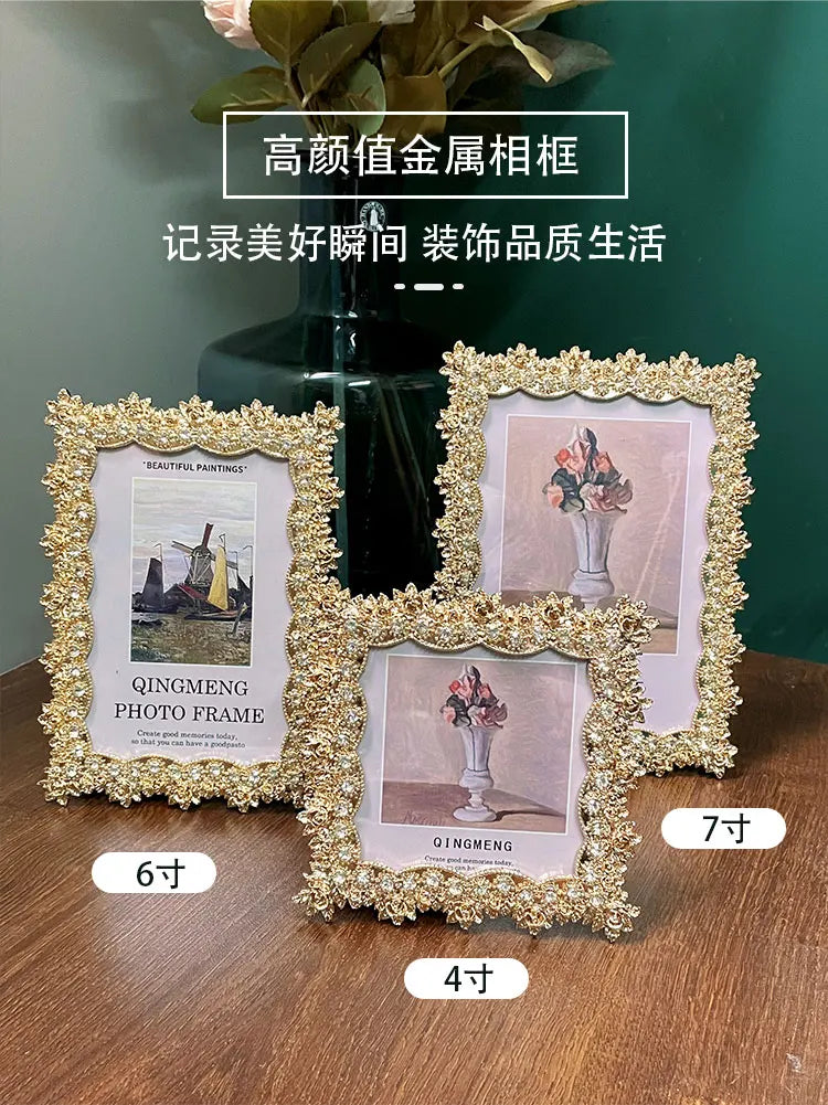 Nordic style gold metal picture frames for interior decoration