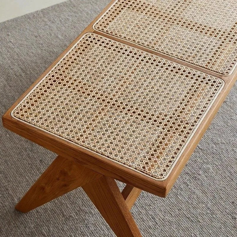 Woven old Japanese style rattan bench for small space - view 4