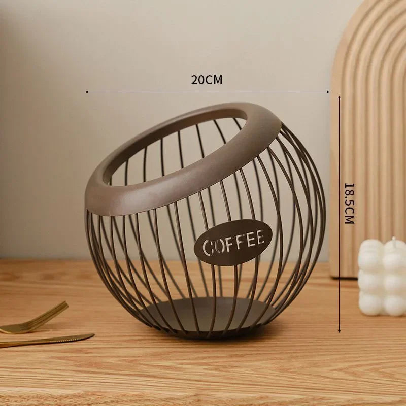 Elegant metal fruit basket for storage and decoration - Cb Khaki