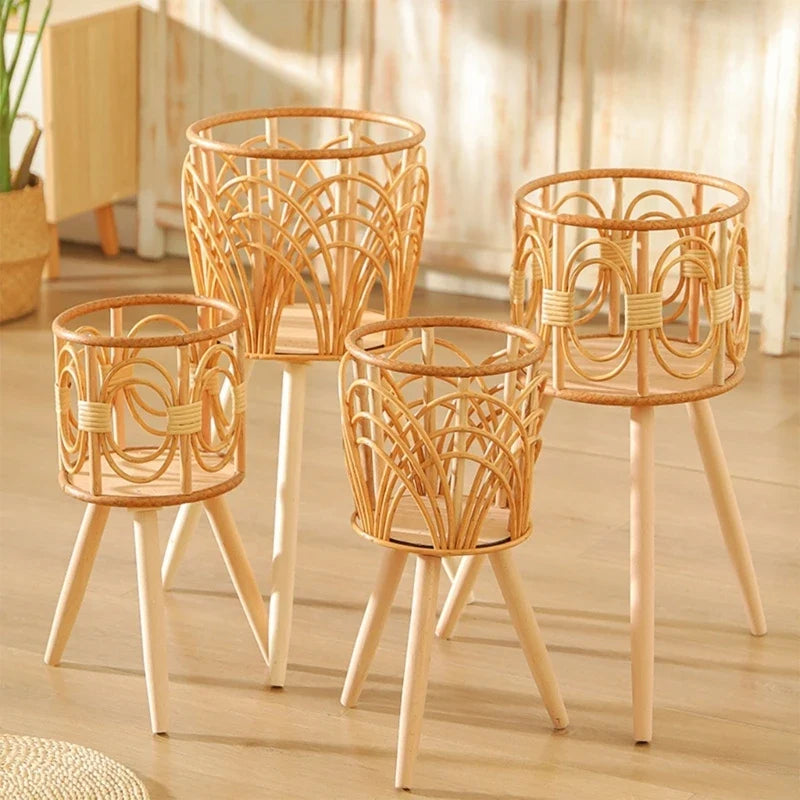 Woven rattan pot for decorative and practical plants and flowers - view 7