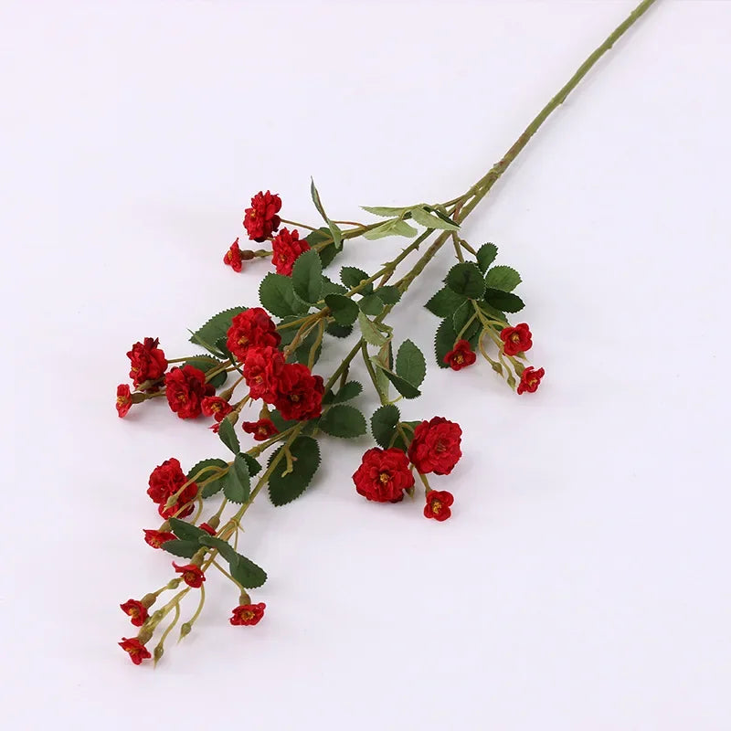 Romantic Set of 5 Artificial Silk Rose Wines - Red