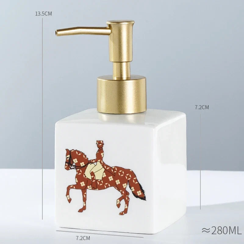 WHYOU Cermic Separate Shampoo Shower Gel Bottle, Liquid Soap Dispensers, Emulsion, Latex Hand Wish Bottles, Bathroom Accessories - Hbottle
