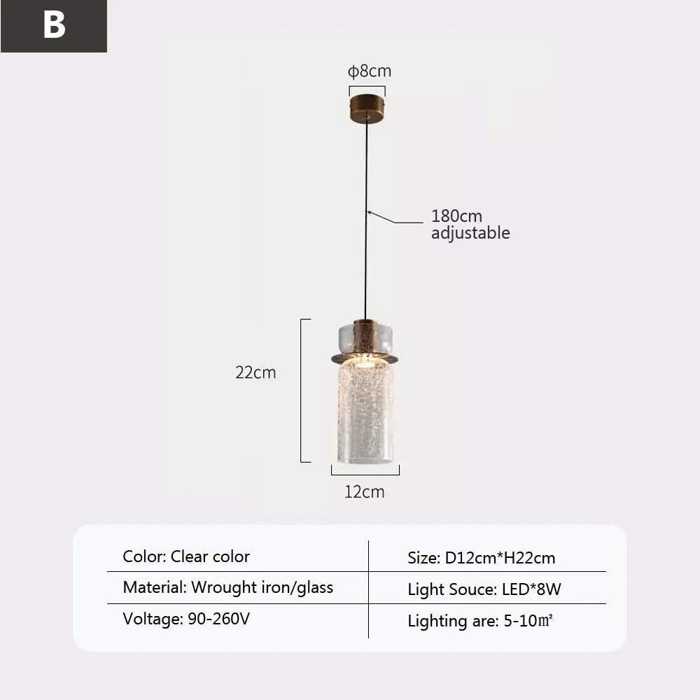 LED glass back pendant light for modern lighting and elegant atmosphere - BT / Warm Light