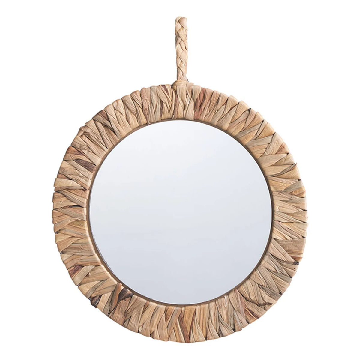 Unique Vintage Style Round Mirror, Handcrafted Craftsman Expert, Exquisite Adds Touch to Your Home, Khaki Color