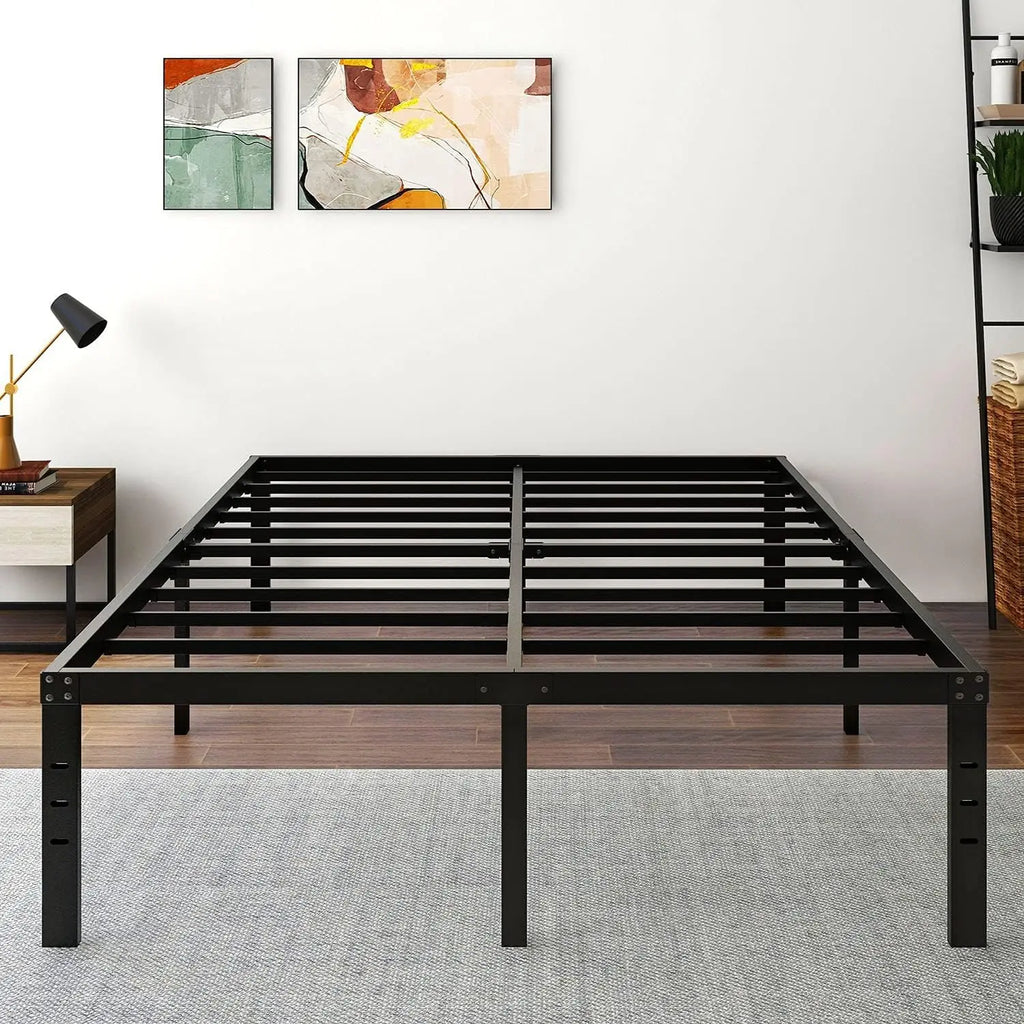 3500lbs Heavy Duty,18 Inch Metal Platform Bed Frame Steel Slat Mattress Foundation/Reinforced Platform/Noise Free/Easy Assembly - view 2
