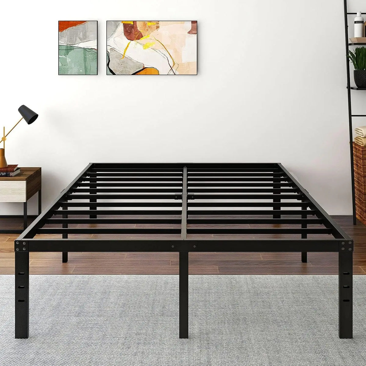 3500lbs Heavy Duty,18 Inch Metal Platform Bed Frame Steel Slat Mattress Foundation/Reinforced Platform/Noise Free/Easy Assembly - view 2