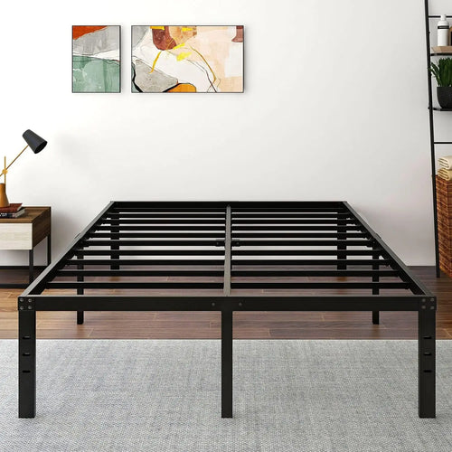 3500lbs Heavy Duty,18 Inch Metal Platform Bed Frame Steel Slat Mattress Foundation/Reinforced Platform/Noise Free/Easy Assembly - view 2