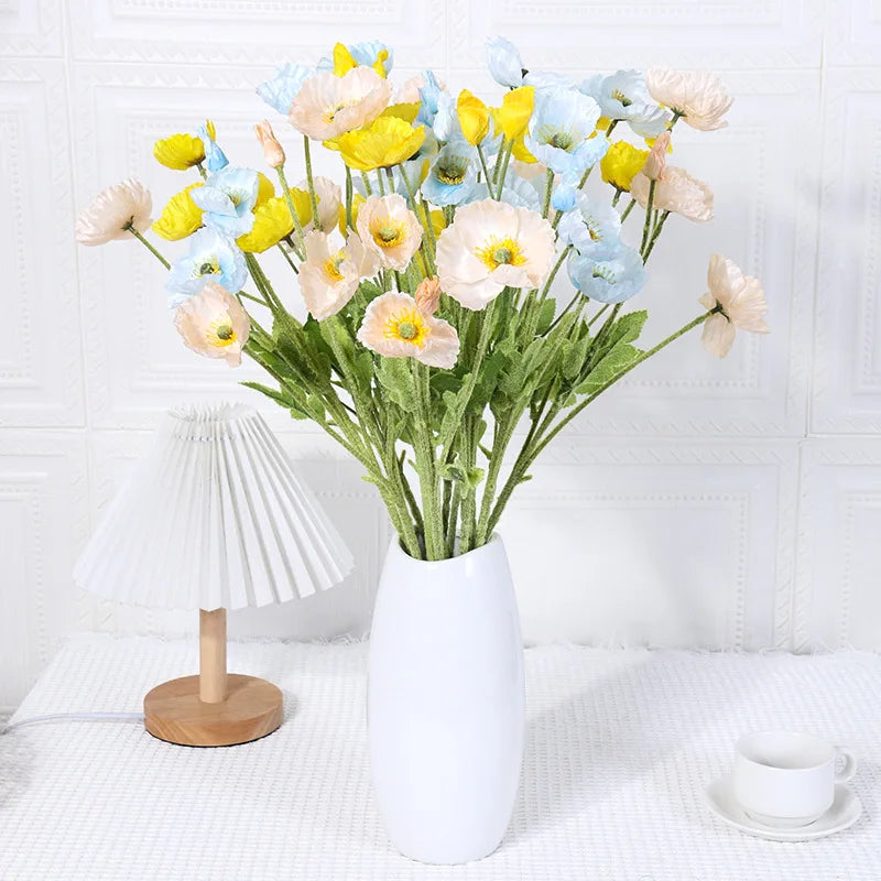Artificial silk poppy flowers for decoration and events - view 4