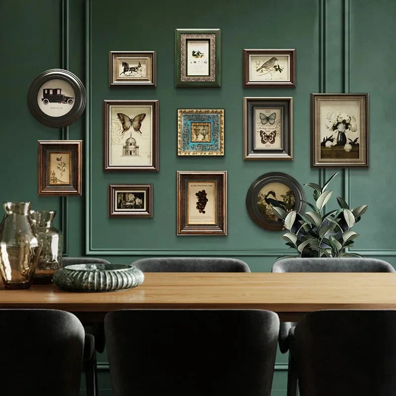 Photo frame retro European wooden creative wall