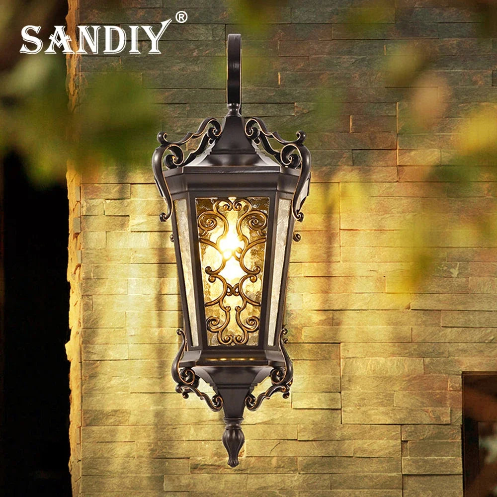 Outdoor retro wall sconce for garden lighting and patio - view 2